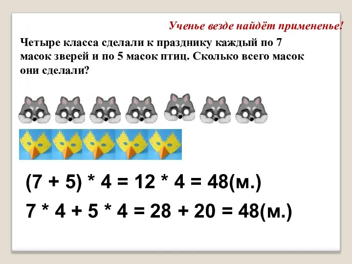 Четыре класса сделали к празднику каждый по 7 масок зверей и