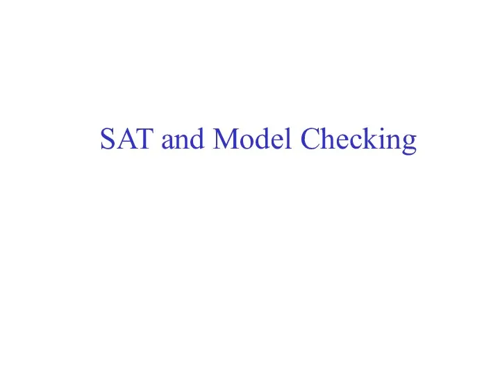 SAT and model checking