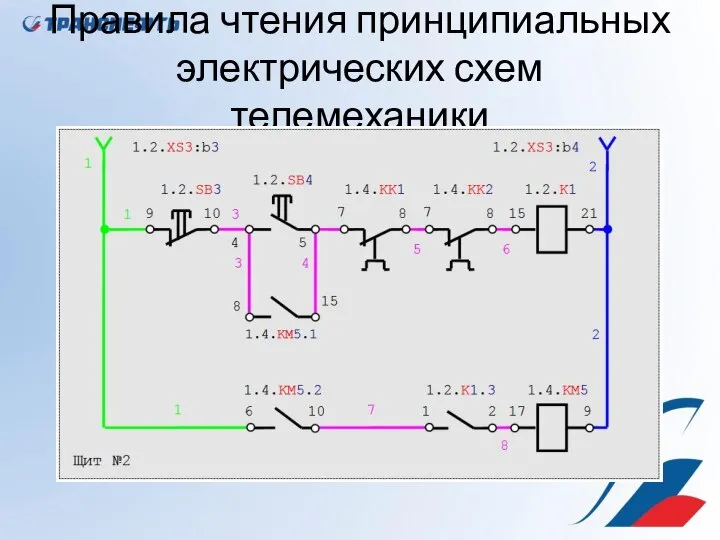 Правила чтения принципиальных электрических схем телемеханики