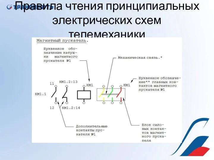 Правила чтения принципиальных электрических схем телемеханики