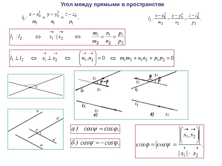 Угол между прямыми в пространстве