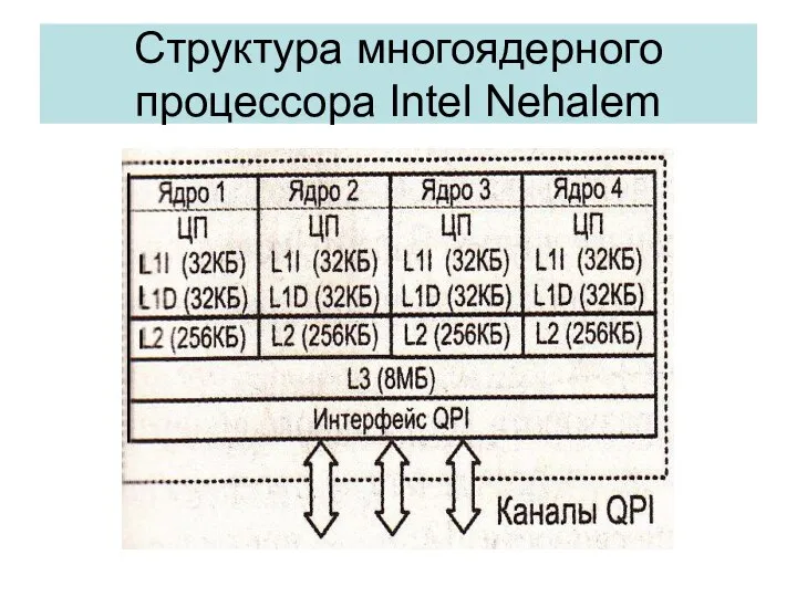 Структура многоядерного процессора Intel Nehalem