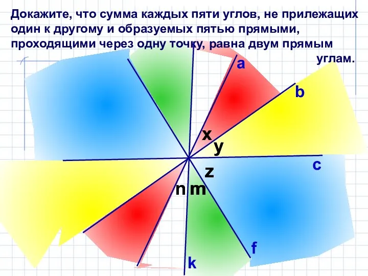 n Докажите, что сумма каждых пяти углов, не прилежащих один к