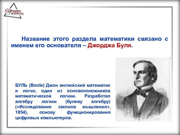 Название этого раздела математики связано с именем его основателя – Джорджа