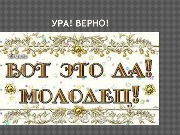 УРА! ВЕРНО!