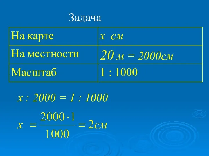 Задача х : 2000 = 1 : 1000