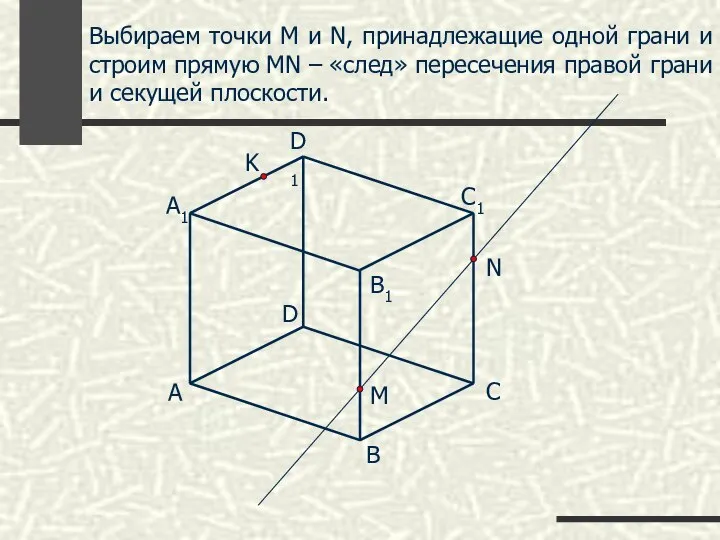 A B C D B1 C1 D1 M N K Выбираем