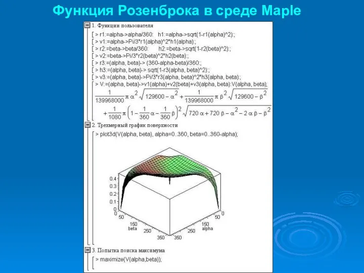 Функция Розенброка в среде Maple