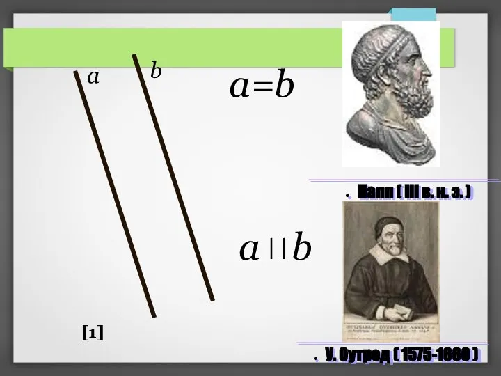 a b a b a=b У. Оутред ( 1575-1660 ) Папп