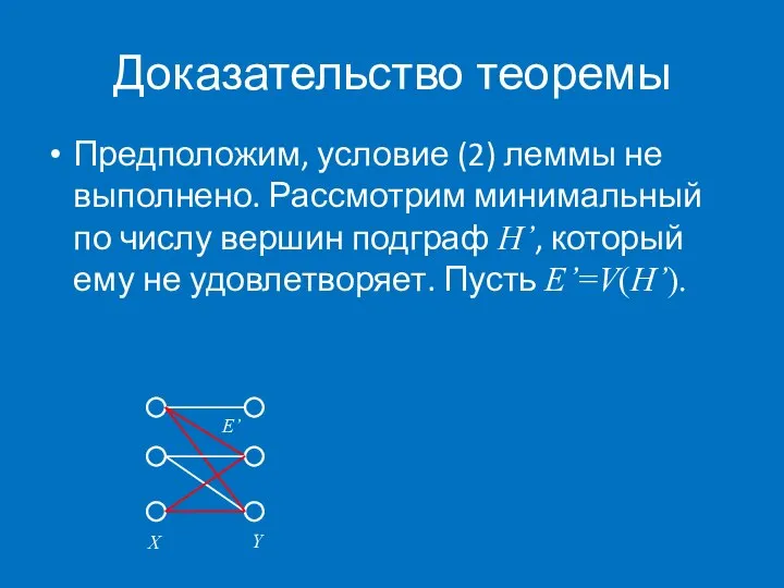 Доказательство теоремы Предположим, условие (2) леммы не выполнено. Рассмотрим минимальный по