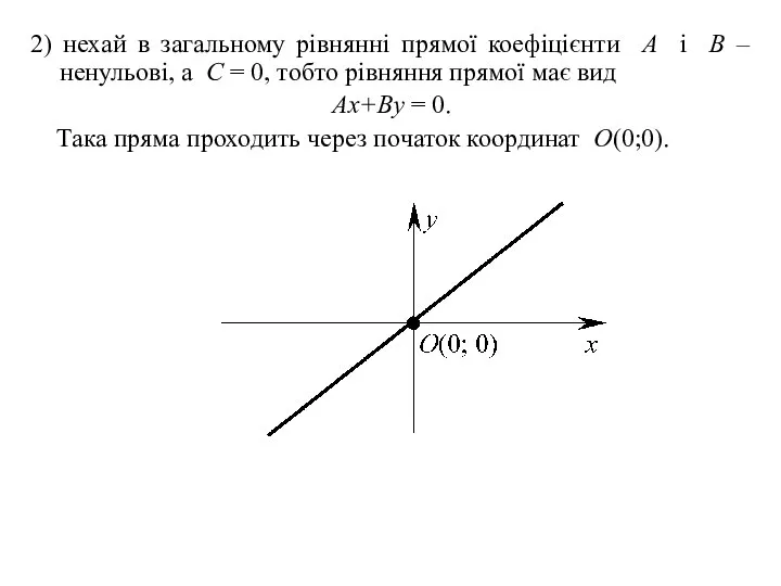 2) нехай в загальному рівнянні прямої коефіцієнти A і B –