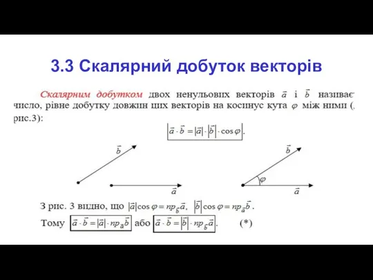 3.3 Скалярний добуток векторів