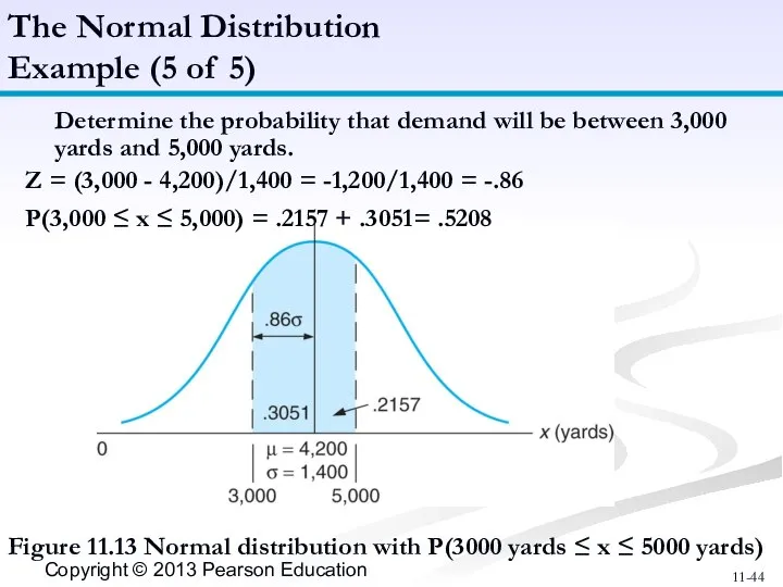 The Normal Distribution Example (5 of 5) Figure 11.13 Normal distribution