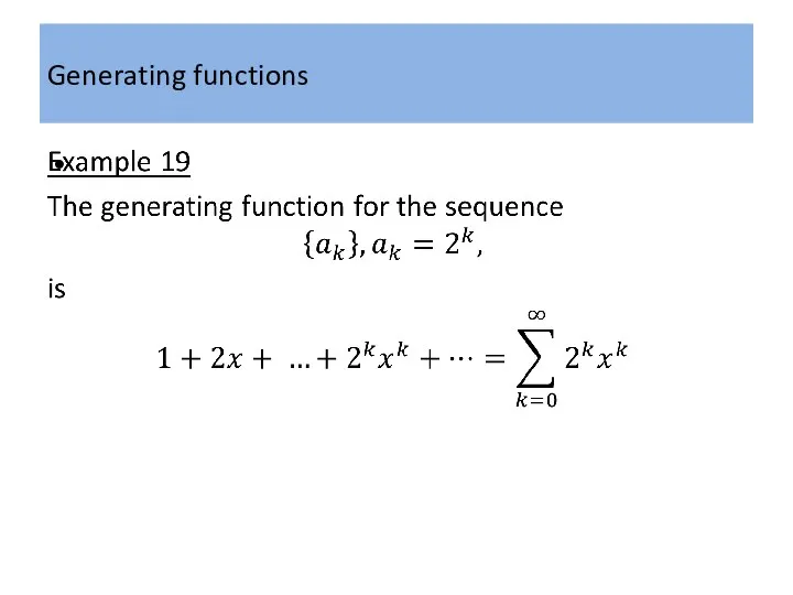 Generating functions