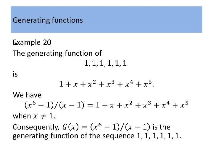 Generating functions