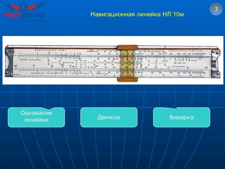 Навигационная линейка НЛ 10м 3 Основание линейки Движок Визирка