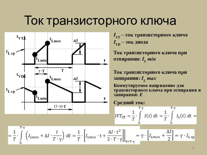 Ток транзисторного ключа IVT – ток транзисторного ключа IVD – ток