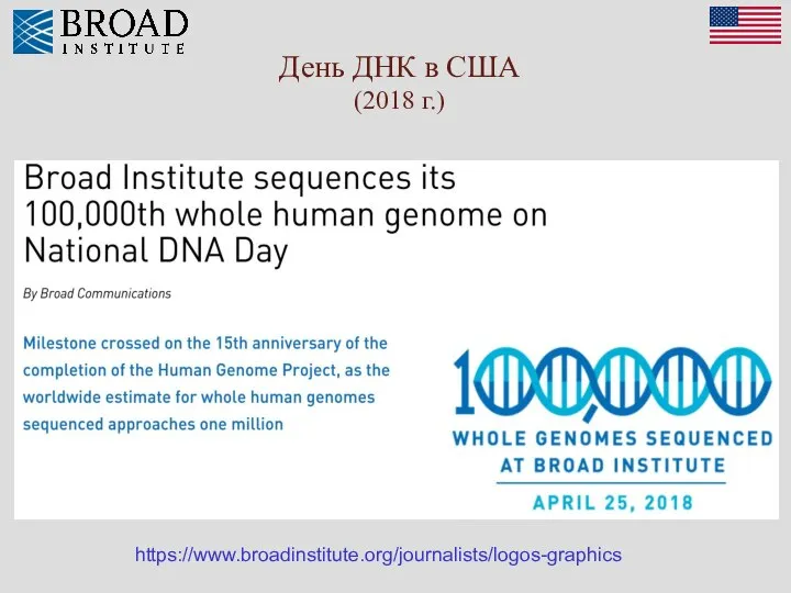 https://www.broadinstitute.org/journalists/logos-graphics День ДНК в США (2018 г.)