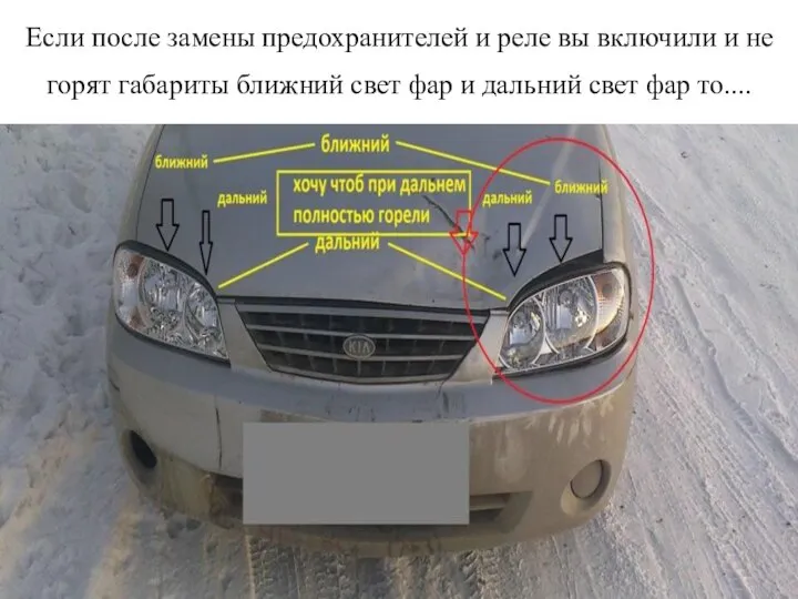 Если после замены предохранителей и реле вы включили и не горят