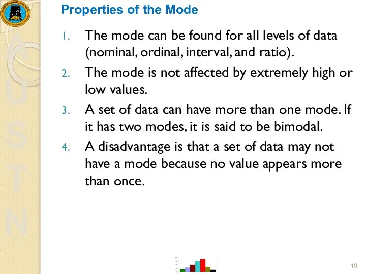 Properties of the Mode The mode can be found for all