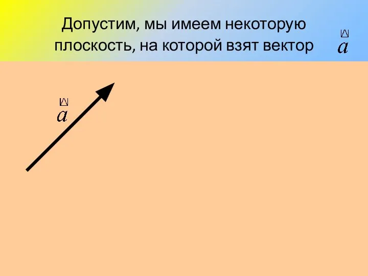 Допустим, мы имеем некоторую плоскость, на которой взят вектор