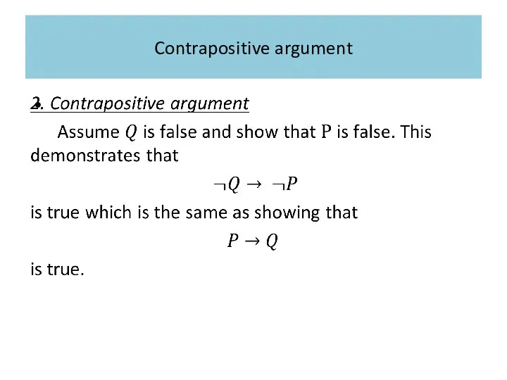 Contrapositive argument