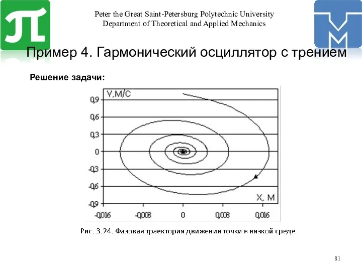 Решение задачи: Пример 4. Гармонический осциллятор с трением