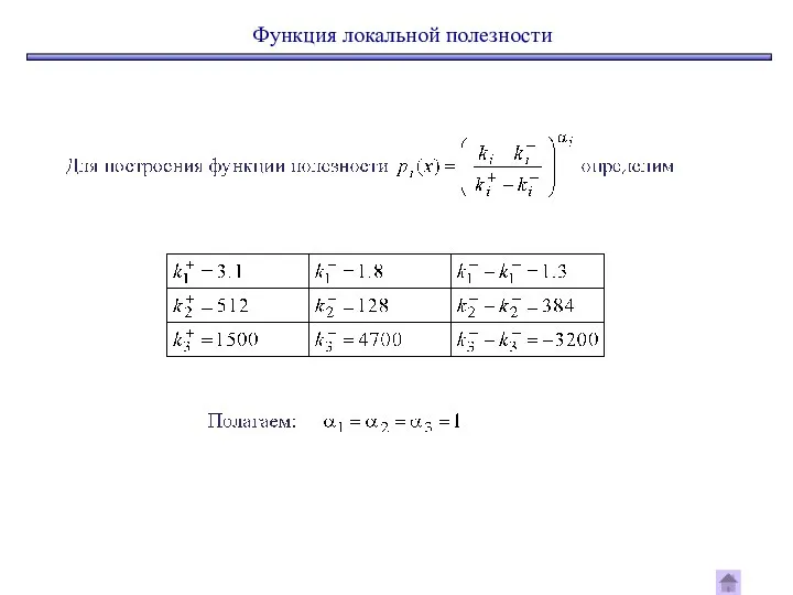 Функция локальной полезности