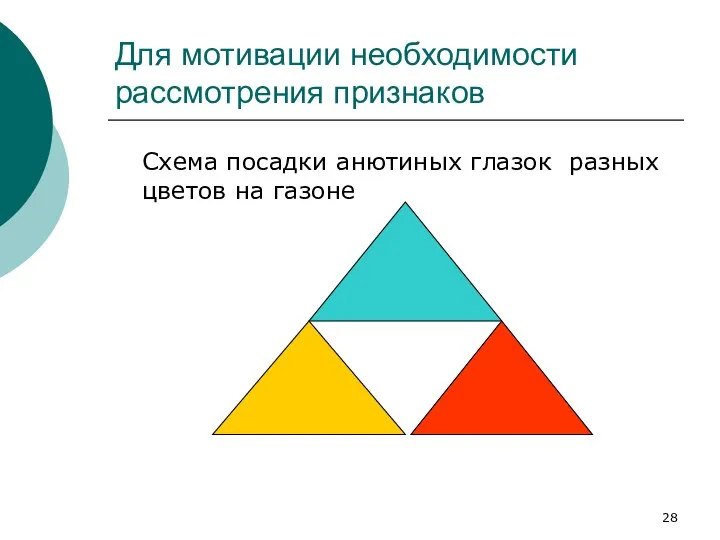 Для мотивации необходимости рассмотрения признаков Схема посадки анютиных глазок разных цветов на газоне