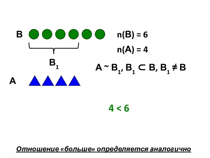 4 Отношение «больше» определяется аналогично