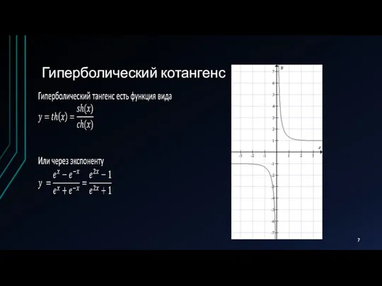 Гиперболический котангенс 7