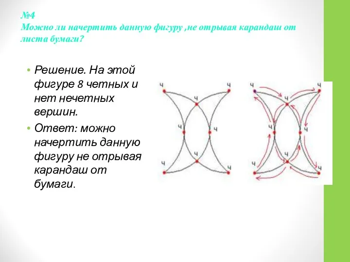 №4 Можно ли начертить данную фигуру ,не отрывая карандаш от листа