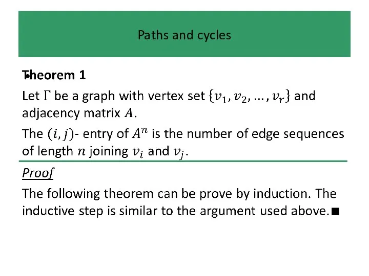 Paths and cycles