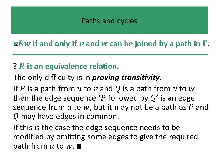 Paths and cycles