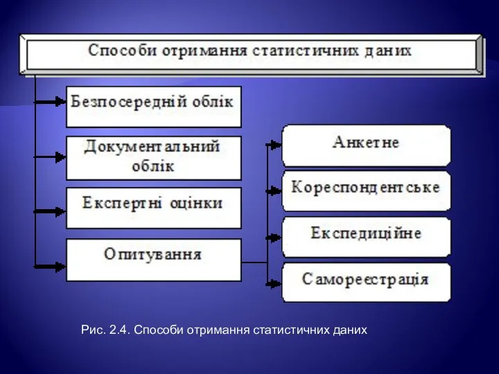 Рис. 2.4. Способи отримання статистичних даних