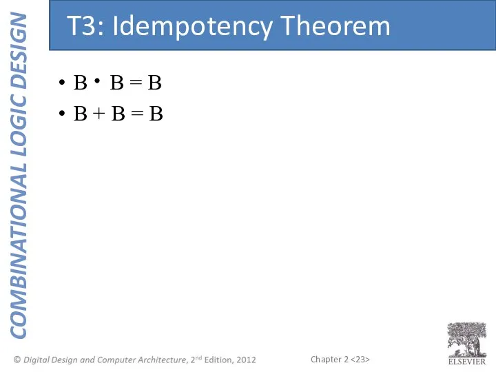 B B = B B + B = B T3: Idempotency Theorem