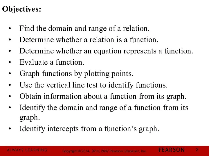 Find the domain and range of a relation. Determine whether a