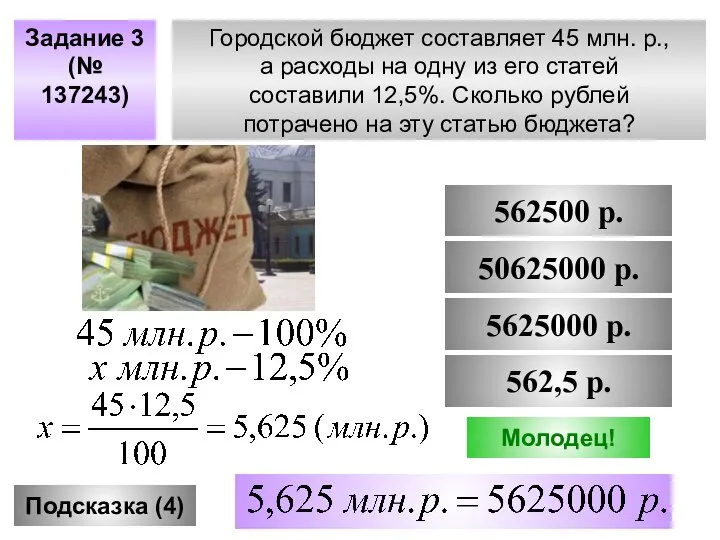 Городской бюджет составляет 45 млн. р., а расходы на одну из