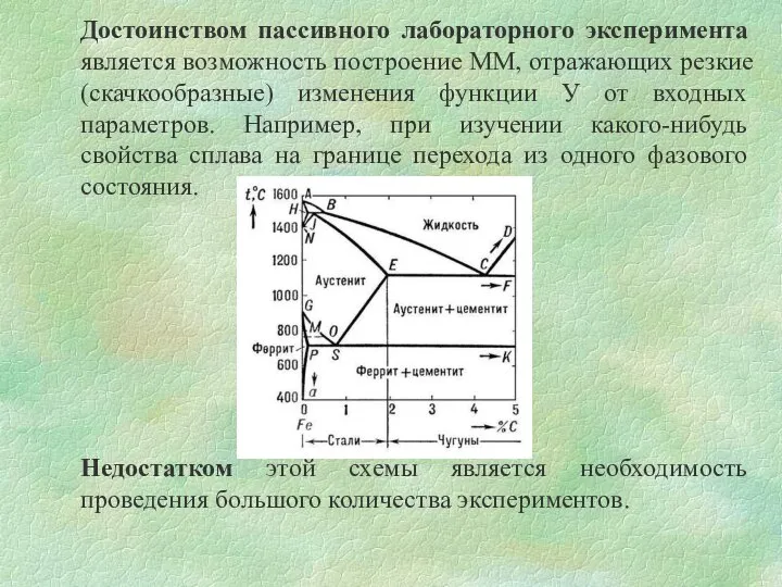 Достоинством пассивного лабораторного эксперимента является возможность построение ММ, отражающих резкие (скачкообразные)