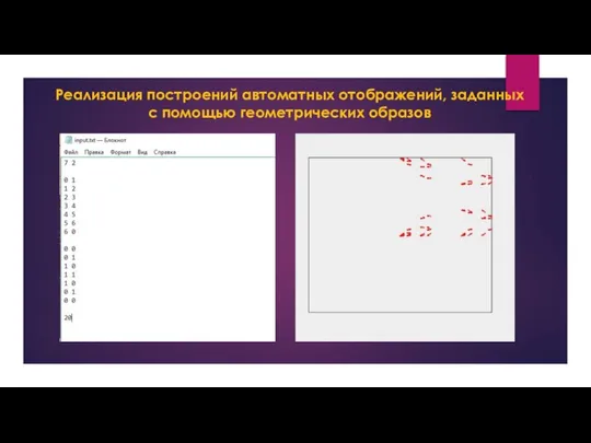 Реализация построений автоматных отображений, заданных с помощью геометрических образов