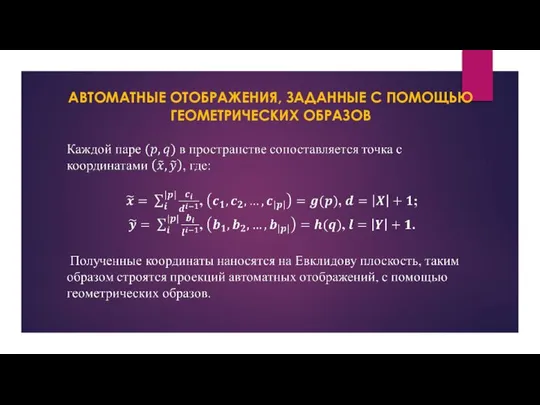 АВТОМАТНЫЕ ОТОБРАЖЕНИЯ, ЗАДАННЫЕ С ПОМОЩЬЮ ГЕОМЕТРИЧЕСКИХ ОБРАЗОВ