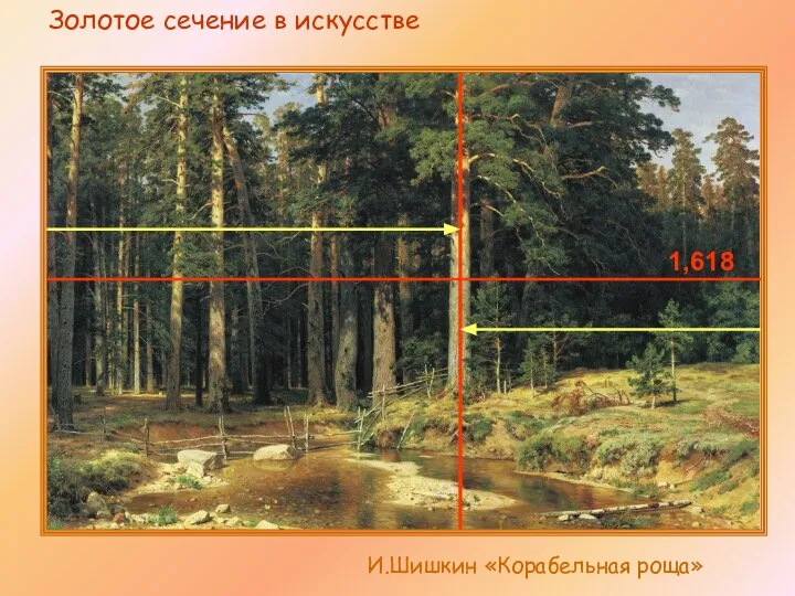 И.Шишкин «Корабельная роща» Золотое сечение в искусстве 1,618