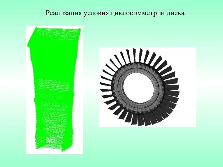 Реализация условия циклосимметрии диска