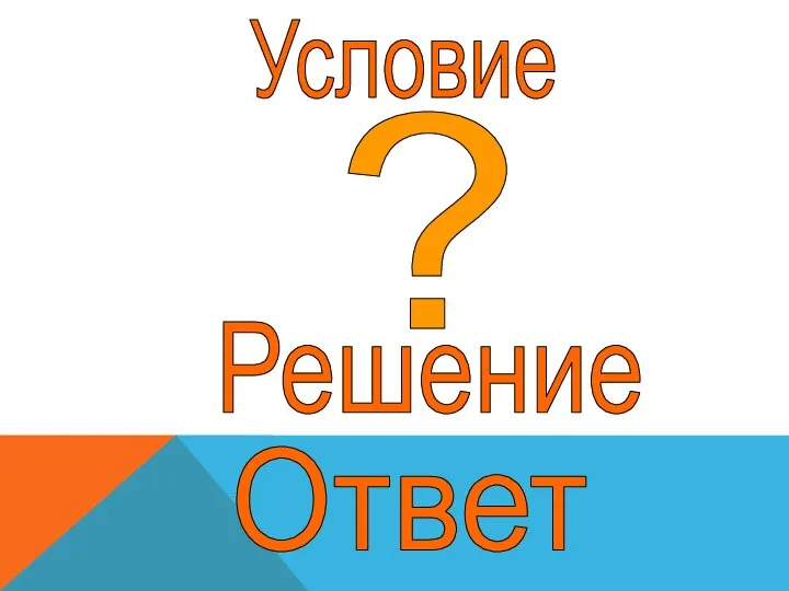 Условие ? Решение Ответ