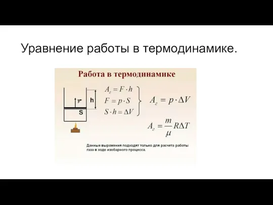 Уравнение работы в термодинамике.