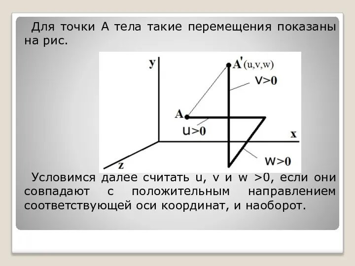 Для точки А тела такие перемещения показаны на рис. Условимся далее