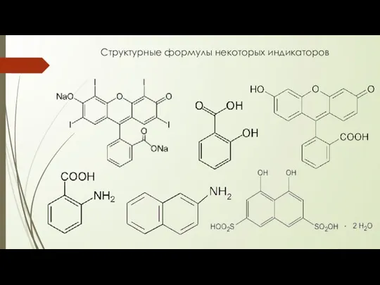 Структурные формулы некоторых индикаторов