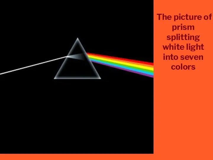 The picture of prism splitting white light into seven colors