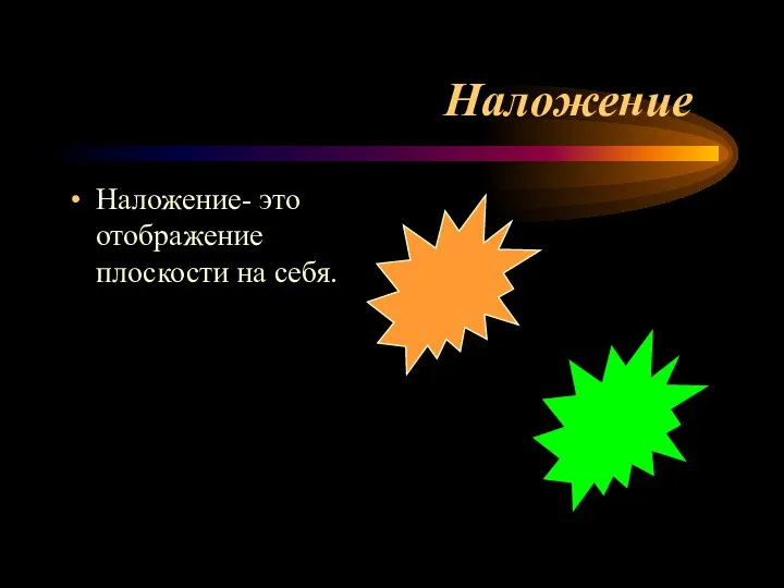 Наложение Наложение- это отображение плоскости на себя.