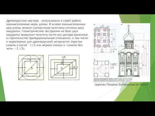 Древнерусские мастера - использовали в своей работе взаимосвязанные меры длины. В